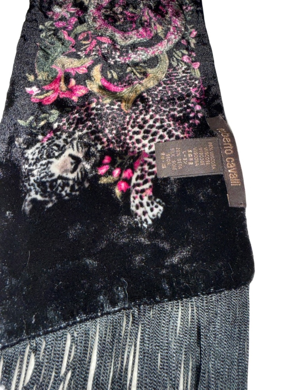 Exquisite Vintage Roberto Cavalli  Velvet Scarf- Holographic Authenticated - Picture 4 of 10
